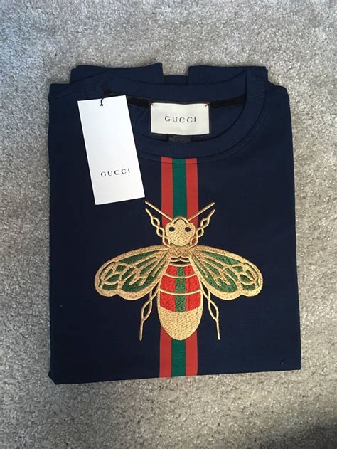 gucci sweater dress replica|gucci bee embroidered sweater.